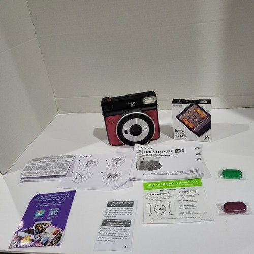 Fujifilm Instax Square SQ6 Ruby Red Instant Camera No Strap With Film