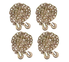 (4 Pack) G70 Binder Chain Grade 70 Truck 3/8"X16' w/grab hooks