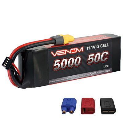 Venom 50C 3S 5000mAh 11.1V LiPo Battery Deans/Tamiya/EC3/Traxxas Plug 1:8 RC