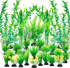 Artificial Green Plastic Plants 26 PCS for Fish Tank Decorations Fish Tank Decor
