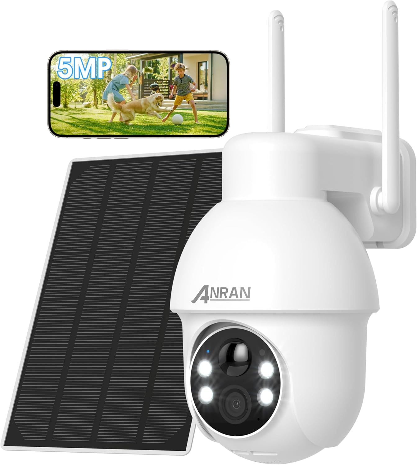 Sistema Video Sorveglianza ANRAN 5MP Solare IP66 | Professionale Wireless