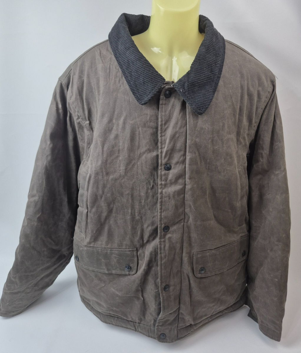 Schott Men's Charcoal 8438 Waxed Cotton Country Men's Jacket Size