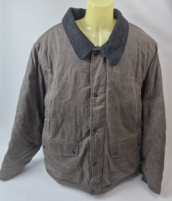 『L』 Schott Men's Charcoal 8438 Waxed Cotton Country Men's Jacket Size