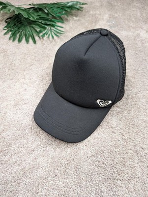 Roxy Hat Trucker Snapback Mesh Womens One Size Black Surf Logo Baseball Cap