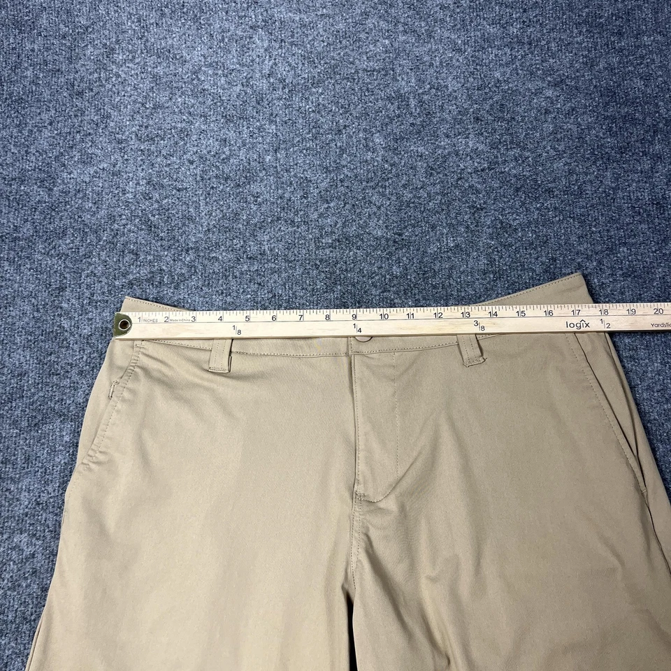 Pantalones Cortos Hudson & Barrow Para Hombres 34 Caqui Frente Plano Poliéster Informal Golf Clásico Foto 4 de 4