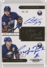 2011 Dominion Pen Pals 46/50 Cody Hodgson Pat LaFontaine Rookie Auto RC HOF 0w2