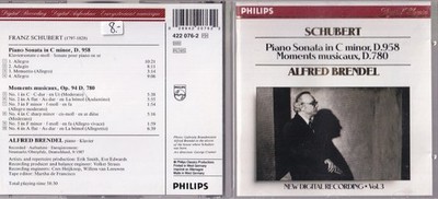 Schubert, Alfred Brendel   Piano Sonata In C Minor, D. 958 CD Philips