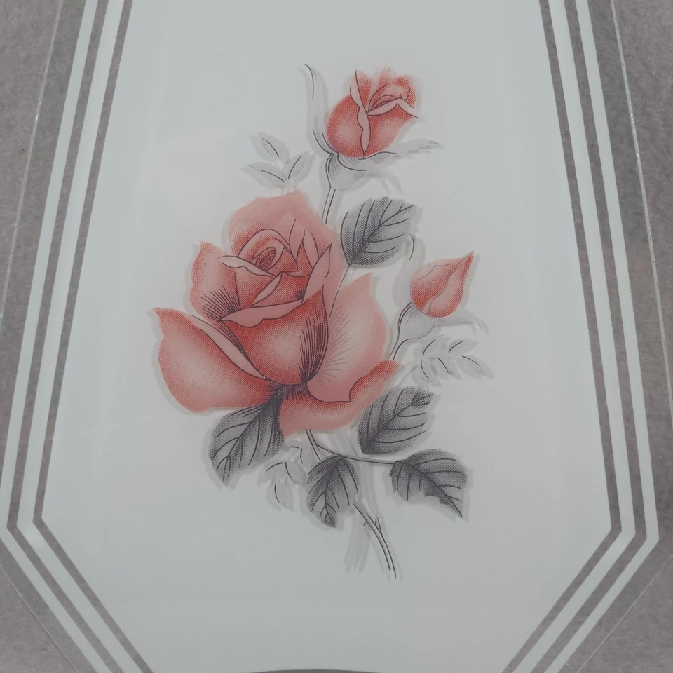 Glass Wall Sconce Light Shade Pink Rose Floral OK Lighting Replacement Cover - Image 2 of 4