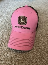 John Deere Pink/Brown Mesh Hat Cap Snapback One Size NWOT 