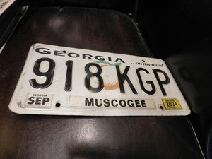 Georgia GA Expired License Plate Tag # 918 KGP Muscogee