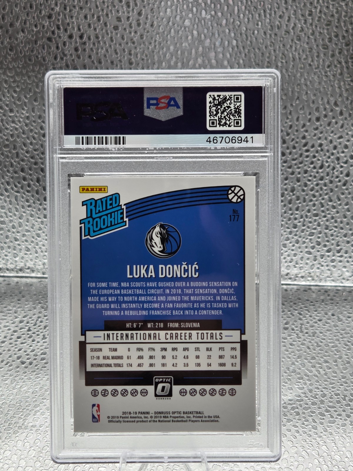 2018 Optic Lakers Star ~ LUKA DONCIC Rookie RC Card PSA 10 GEM MINT view 2
