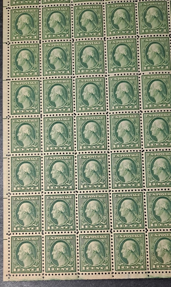 US Stamp Full Sheet #543 - Washington 1 Cent, 1921 MNH with OG - Image 2 of 4