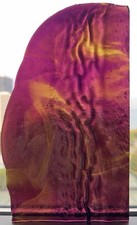 Kokomo Purple-Green-Clear. Deep Ripple Stained Glass Sheet. 12x6  3