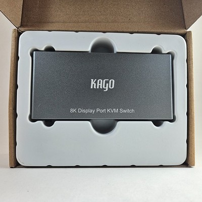KVM Switch KAGO 8K DisplayPort 2 Computers 1 Monitor DP1.4 USB 3.0 Complete