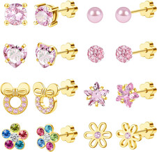 8  21 Pairs Hypoallergenic Screw Back Earrings for Women   20G Surgical Steel F