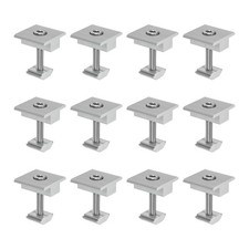 12pcs Solar Panel Mount Mid Clamps t Clips 35mm Aluminum for RVs White