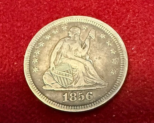 1856 seated liberty quarter - great condition!