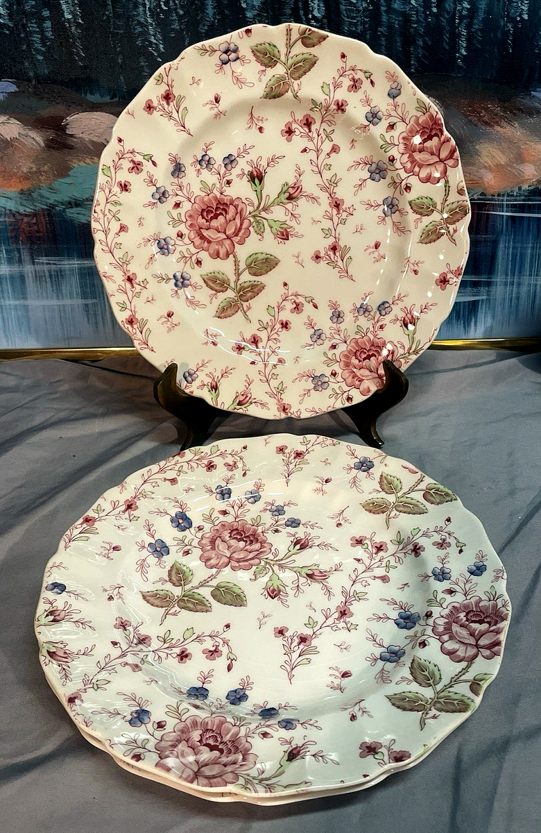 Vintage 15 Pc Johnson Brothers Rose Chintz Pink Dinner Set | eBay