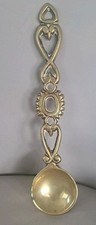 Vintage Welsh Brass Love Spoon. 10 inch long. 