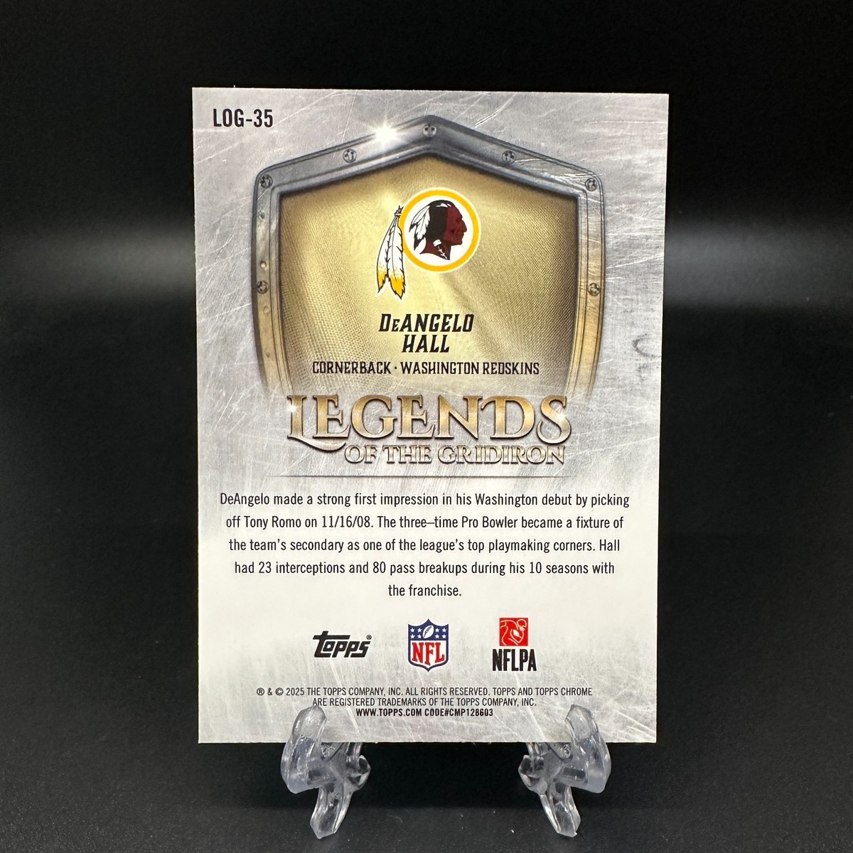 2025 Topps Chrome Football DeAngelo Hall Legends of the Gridiron
