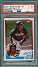 2022 Topps Transcendent VIP Party Ronald Acuna Jr Through The Years/95#1983 PSA8