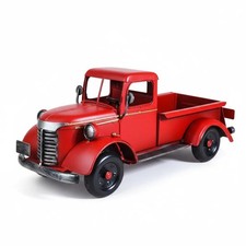 Red Vintage Metal Truck Decor - Charming Christmas Truck Decoration for Home,...