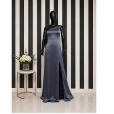 Women’s Jenny Yoo Blue One Shoulder Gown Dress With Slit Sz 10