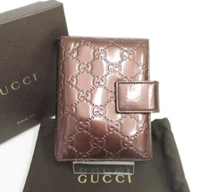 Authentic GUCCI Patent Leather Agenda Day Planner Notebook Cover I#48642