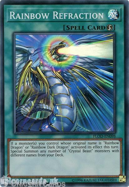 FLOD-EN098 Rainbow Refraction Super Rare 1st Edition Mint YuGiOh Card