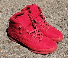 Mens Timberland Red Canvas High Top Ankle Sneakers Euro Hiker Trail Boots 12