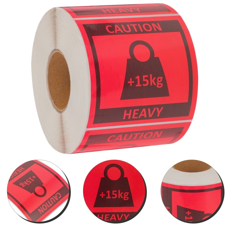 Reusable Red Heavy Load Warning Stickers Team Lift Labels for Packaging ...