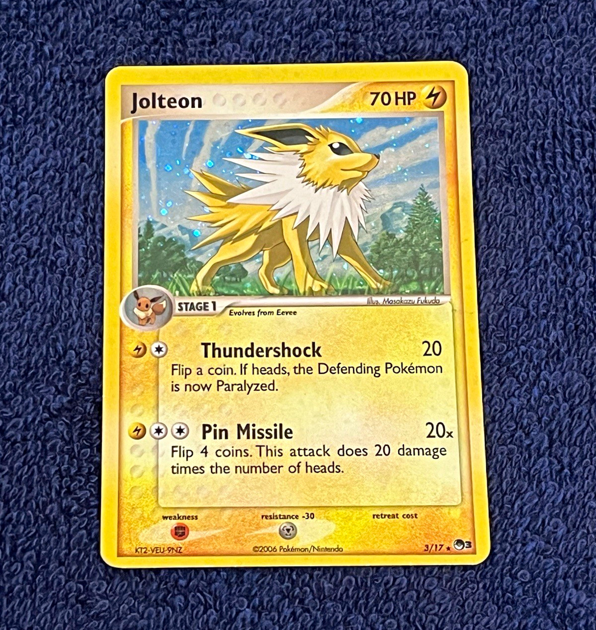 Pokemon TCG Jolteon 003/017 POP Series 3 Holo Rare English 2006 70 HP