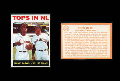 1964 Topps ''Tops In NL'' (HOF) Hank Aaron, Willie Mays #423 NM / EX-MT+