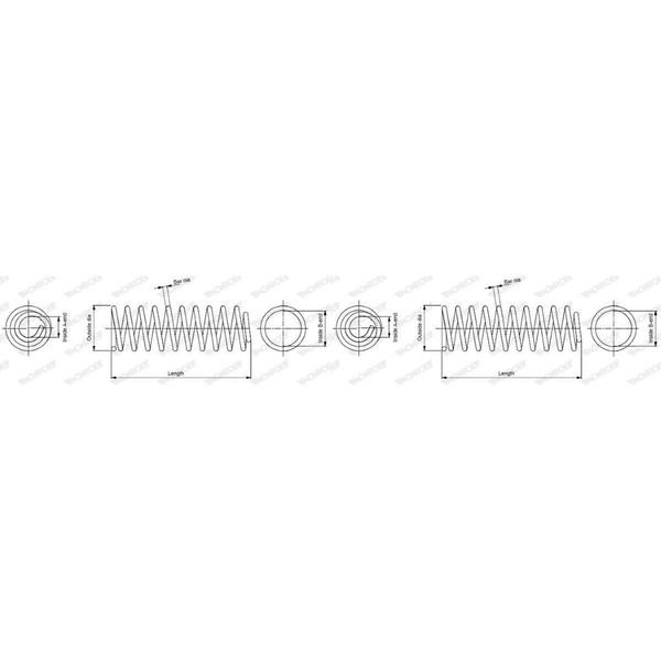 2X Monroe Fahrwerksfeder Federn Satz Vorne Passend FüR Opel Agila-image