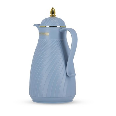 Isolierkanne Thermoskanne 1L Thermo Airpot Heiß Kalt Getränk Camping Blau