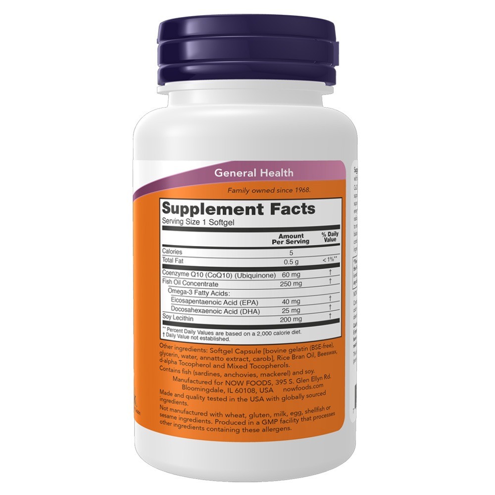 NOW Foods CoQ10 con Omega-3 Salute Cuore | 120 Softgels Anti-Age - 2