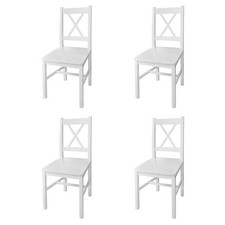 Dining Chairs 4 pcs White Pinewood – Comfort & Style