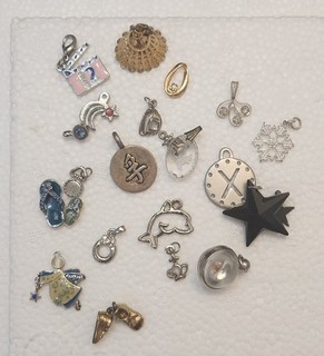 Vintage Silver Tone & Gold Tone Charm Lot Mixed Estate Jewelry Charms Pendants