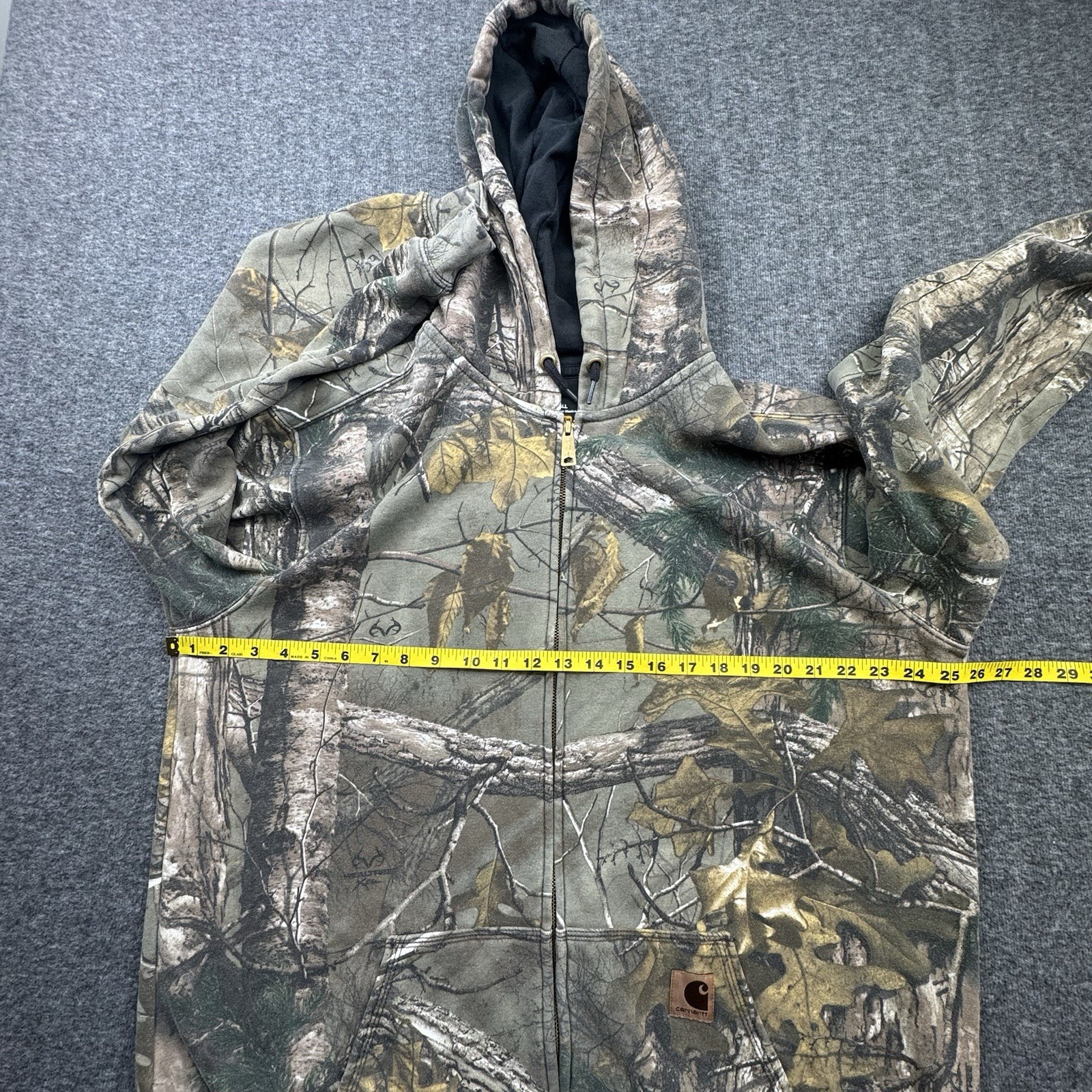 Carhartt Hoodie RealTree Camo Full Zip Camoflouge K289 977 Sweatshirt Sz L Tall image 5