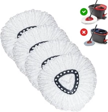 Spin Mop Replacement Heads – 4-Pack Refill Compatible with O-Cedar... 