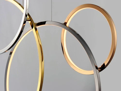 ET2 Union 46 3/4"W 5-Light Multi-Plated LED Island Pendant - Picture 2 of 5