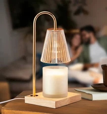 Mikasa Candle Warmer Lamp Adjustable Height Dimmable Timer No Flame Scent Amber