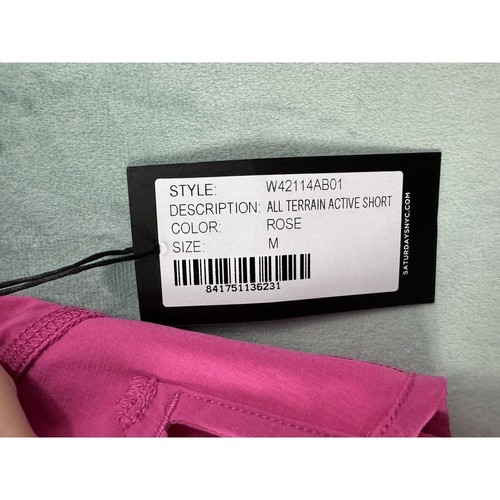 Short actif tout terrain Saturdays NYC pull-on rose cordon taille haute taille moyenne - Photo 5/8