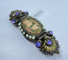 Michal Negrin Romantic hand made Crystals hair pin clip Made in Israel 16650