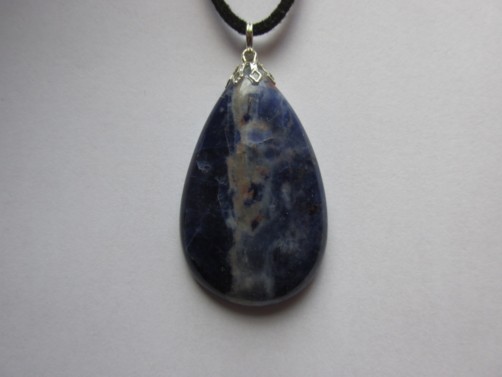 Pendentif sodalite naturelle pour femme, bijou de lithothérapie bleu azur 20mm