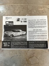 Monogram-  58 T-Bird  1965 Slot Car Racing 1/24 Instruction Sheet -COPY -
