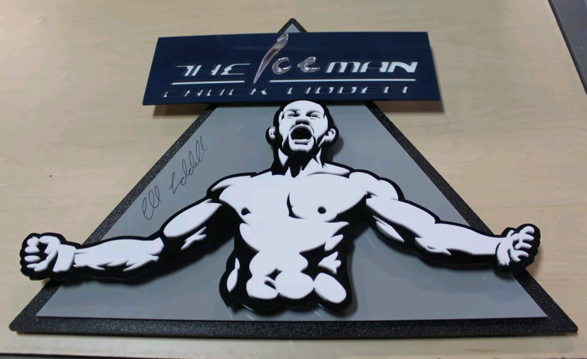 Chuck Liddell signed plastic iceman logo sign | eBay