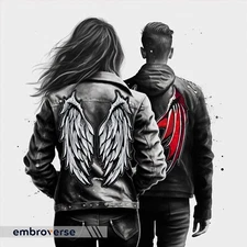 Angel & Demon Wings Large Back Patch – Embroidered Halloween Cosplay Accessory