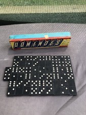 vintage wooden dominoes in box 28 pieces set
