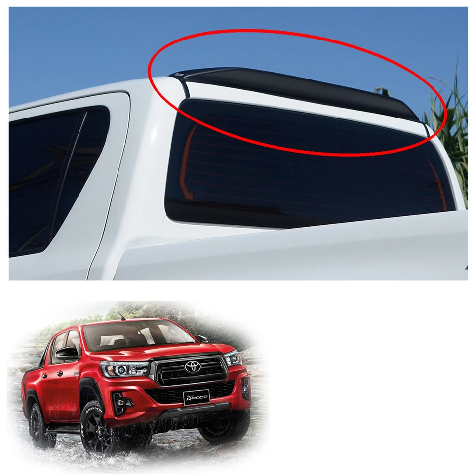 Racing Rear Gap Spoiler Trim Matte Black For Toyota Hilux Revo Rocco 2017 2018 - image 3 of 4